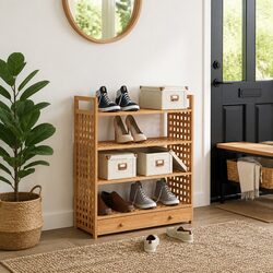 Elegant Shoe Storage Rack with Drawer 70x27x81 cm Brown