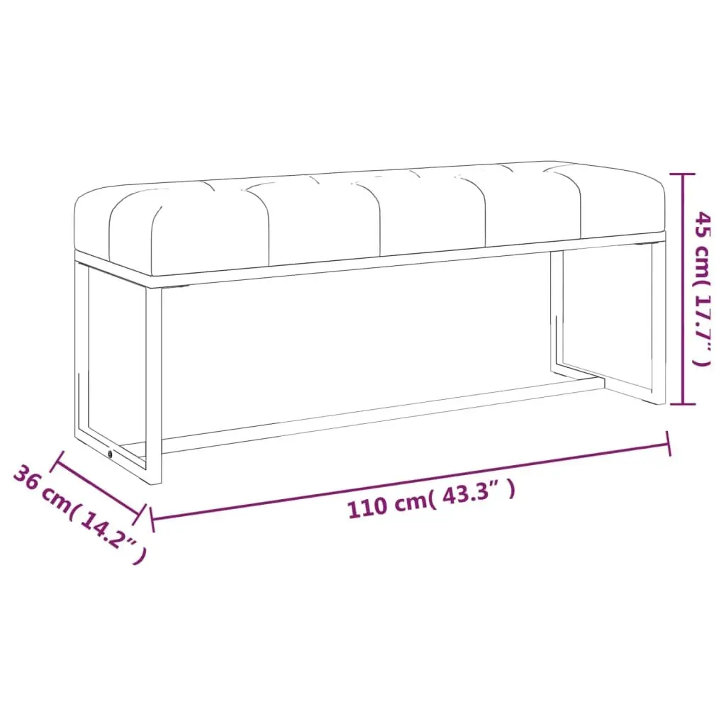 Velvet Bench 110cm Yellow Soft Upholstered Padded Seat Living Room Entryway Furniture
