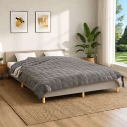 Weighted Blanket Grey 200x200 cm 9 kg Quilted Dual-Sided Fabric Bedding Sleep