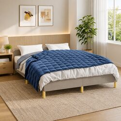 Comfortable Blue Weighted Blanket 150x200 cm for Better Sleep