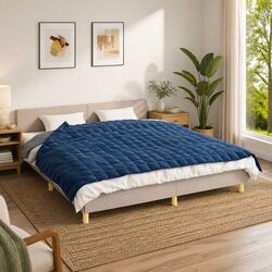 Transform Your Sleep with the 155x220 cm Blue Weighted Blanket