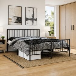 Enhance Your Bedroom with a Black Metal Bed Frame 150x200 cm
