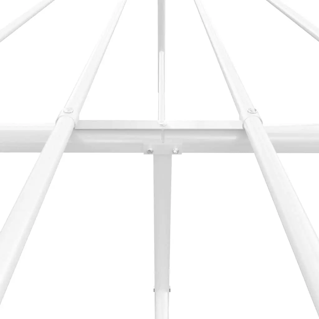 Metal Bed Frame 150x200 cm White with Headboard Storage Space