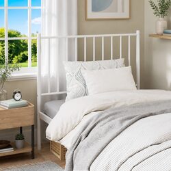 Transform Your Bedroom with a Chic White Metal Headboard