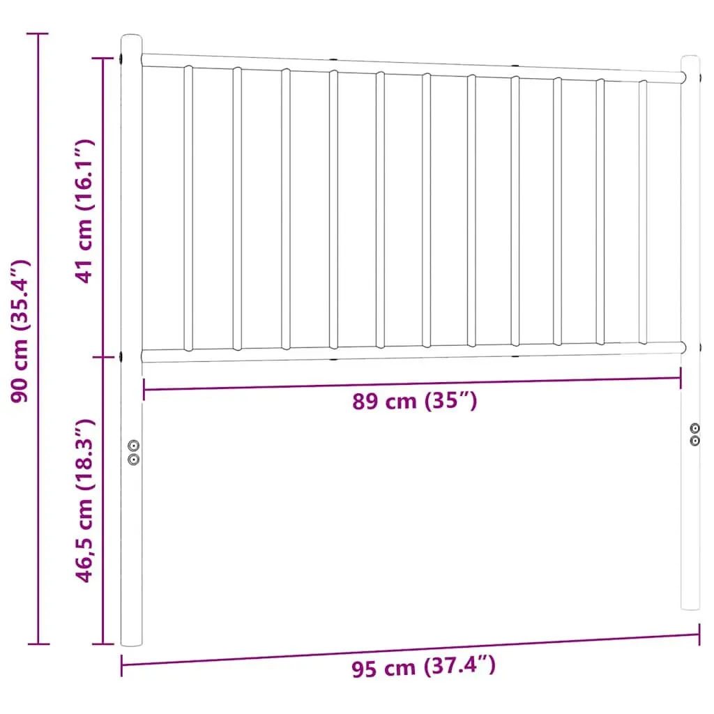 Metal Headboard White 90cm Bed Frame Head Board Bedroom Furniture Stylish Design