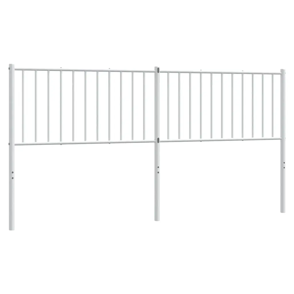 Metal Headboard 180cm White Powder Coated Steel Frame Support