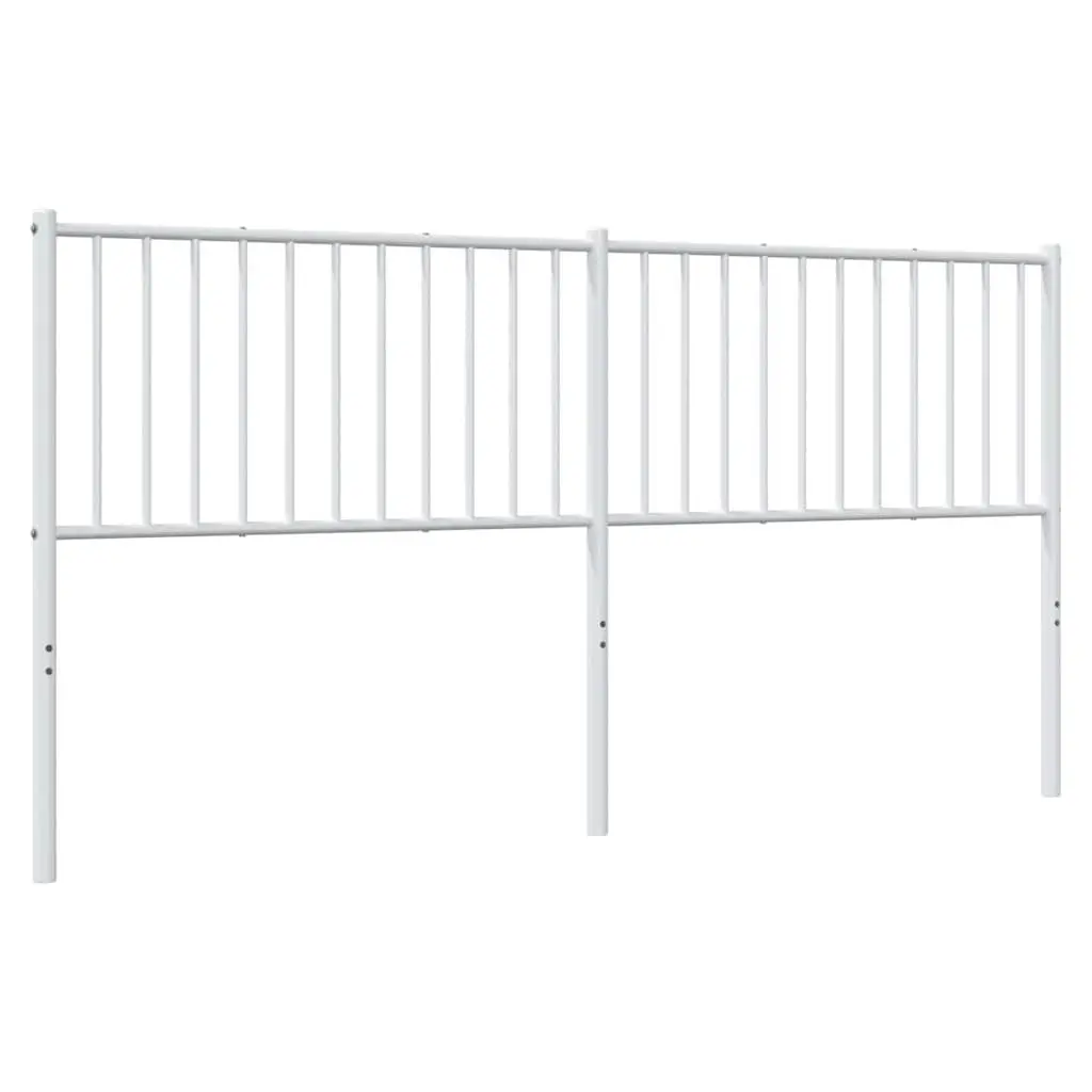Metal Headboard 180cm White Powder Coated Steel Frame Support