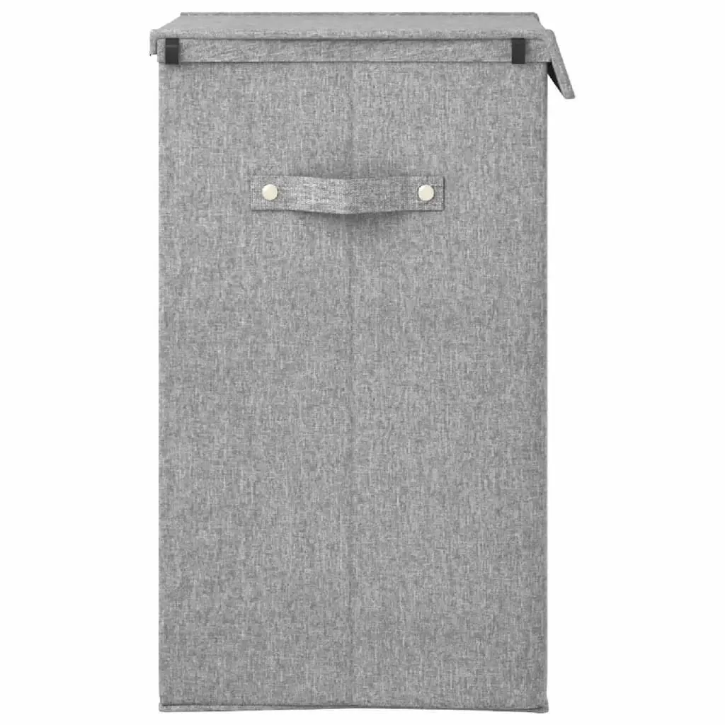 Foldable Laundry Hamper Grey 26x34.5x59.5cm Storage Basket with Handles Lid