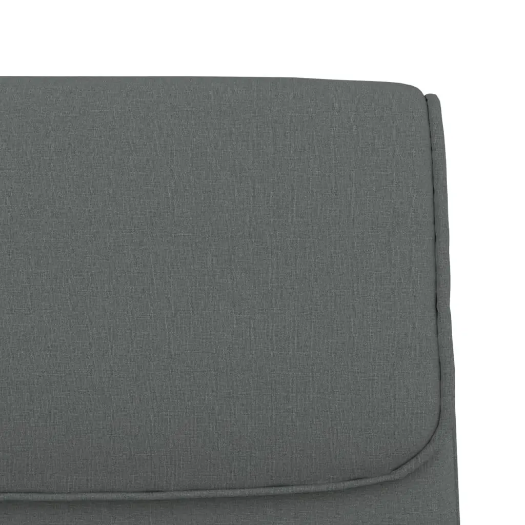 Bench Grey Fabric Upholstered Seating Furniture Living Room Deep Seat Metal Frame