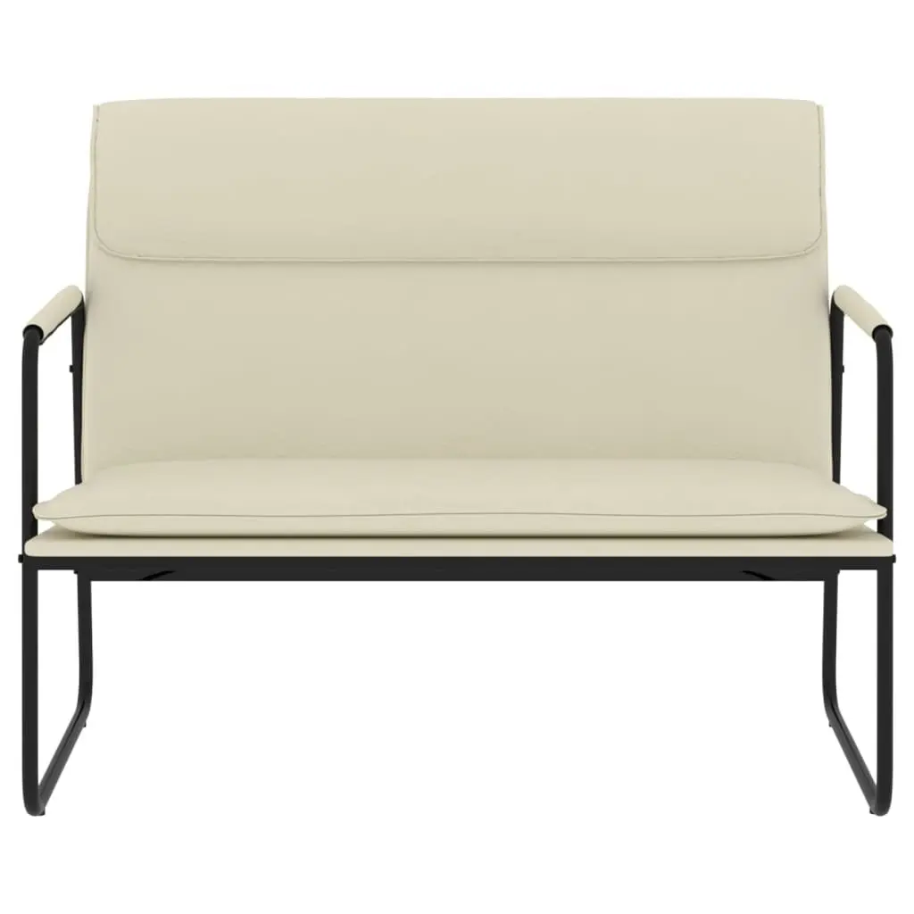 Cream Faux Leather Bench Upholstered Seating Furniture Lounge Chair Relaxation