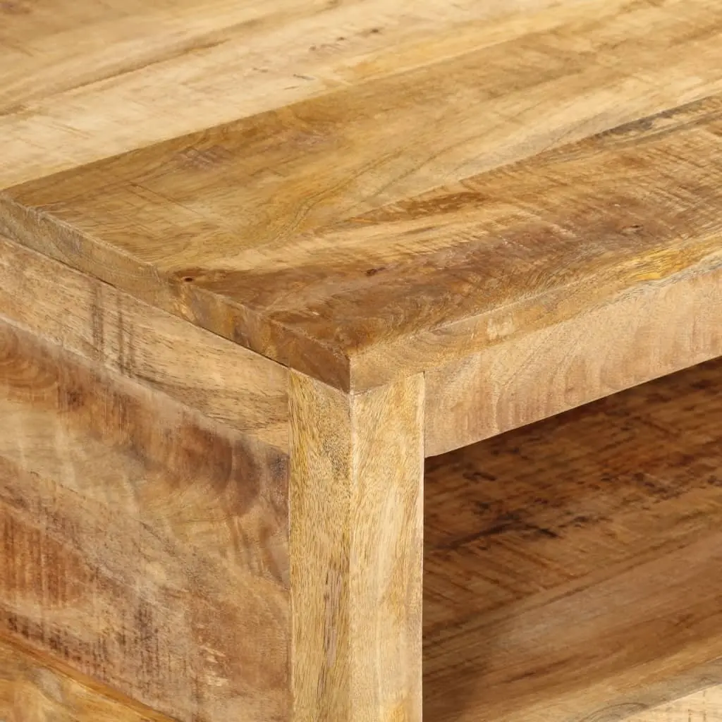 Coffee Table 80x55x30 cm Solid Mango Wood with Storage Compartment