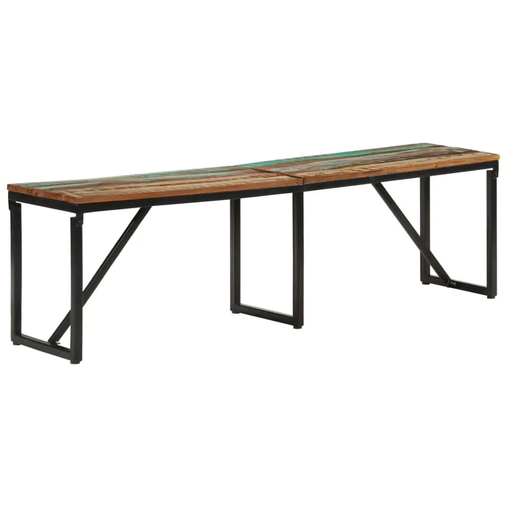 Reclaimed Wood Bench 160x35x46 cm Industrial Style Sturdy Iron Frame