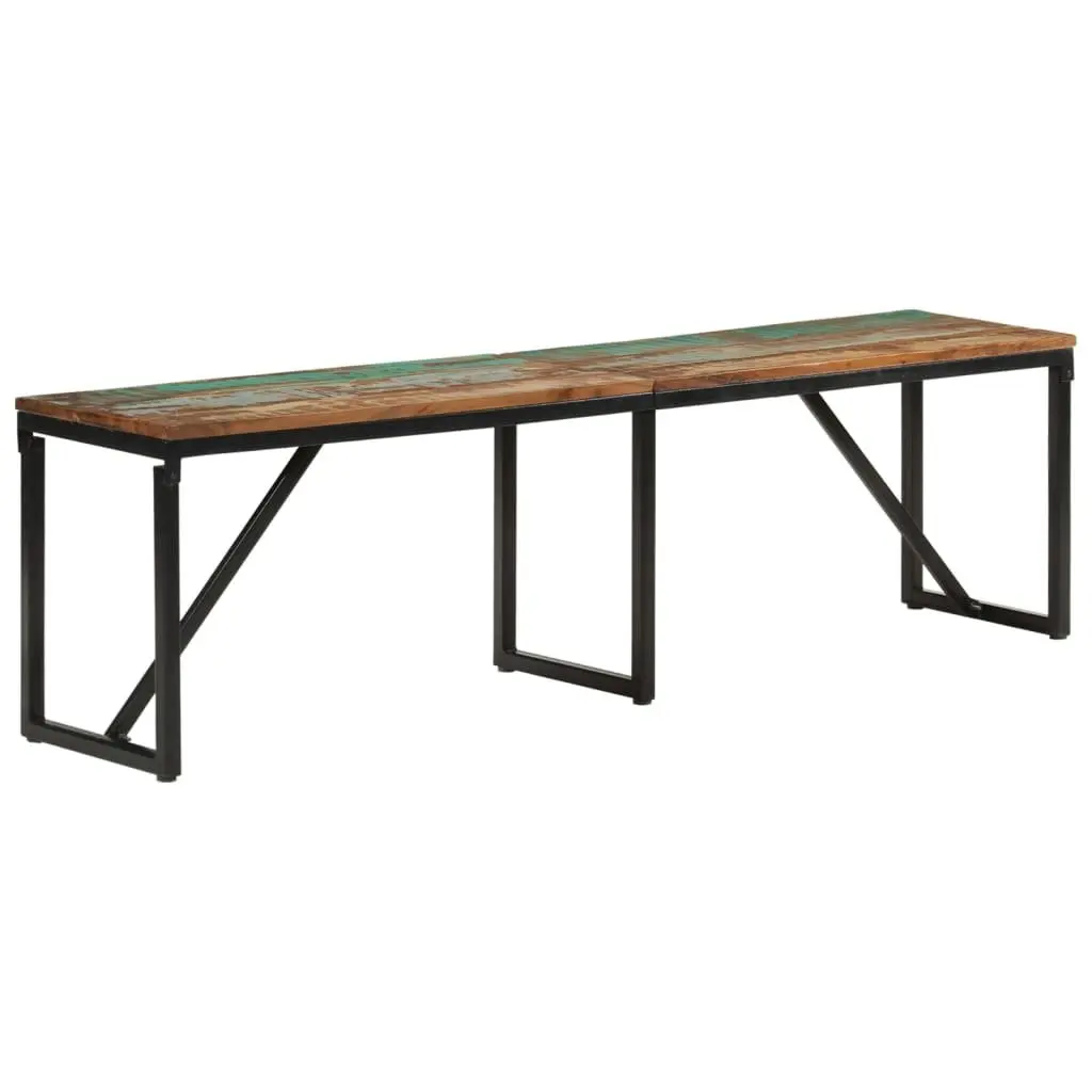 Reclaimed Wood Bench 160x35x46 cm Industrial Style Sturdy Iron Frame
