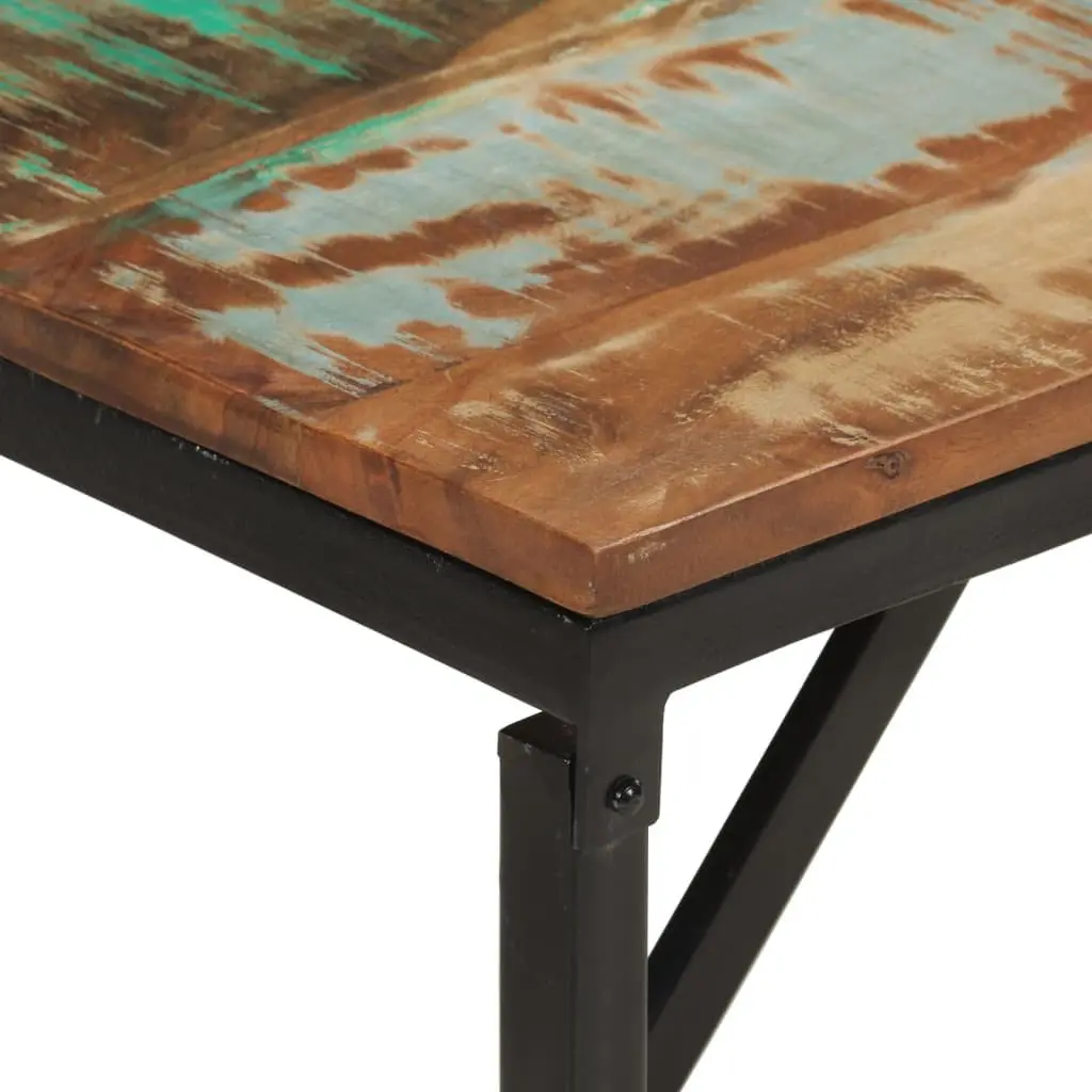 Reclaimed Wood Bench 160x35x46 cm Industrial Style Sturdy Iron Frame