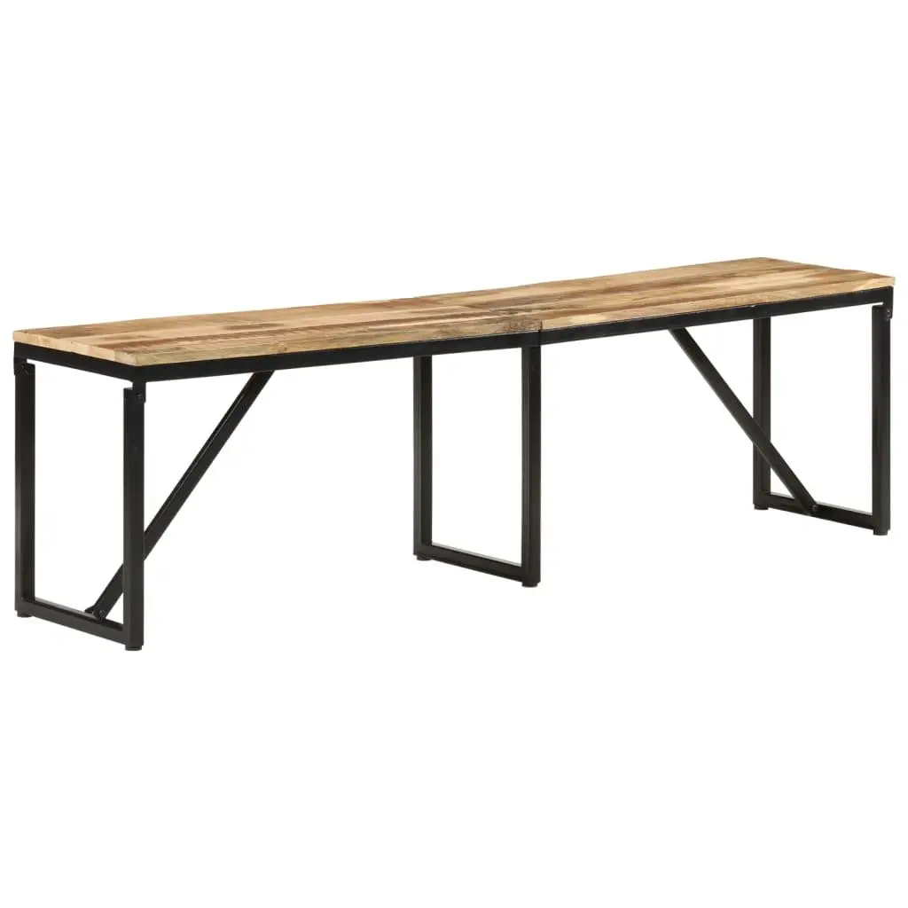 Solid Wood Bench 160x35x46 cm Industrial Style Seating for Living Room Hallway