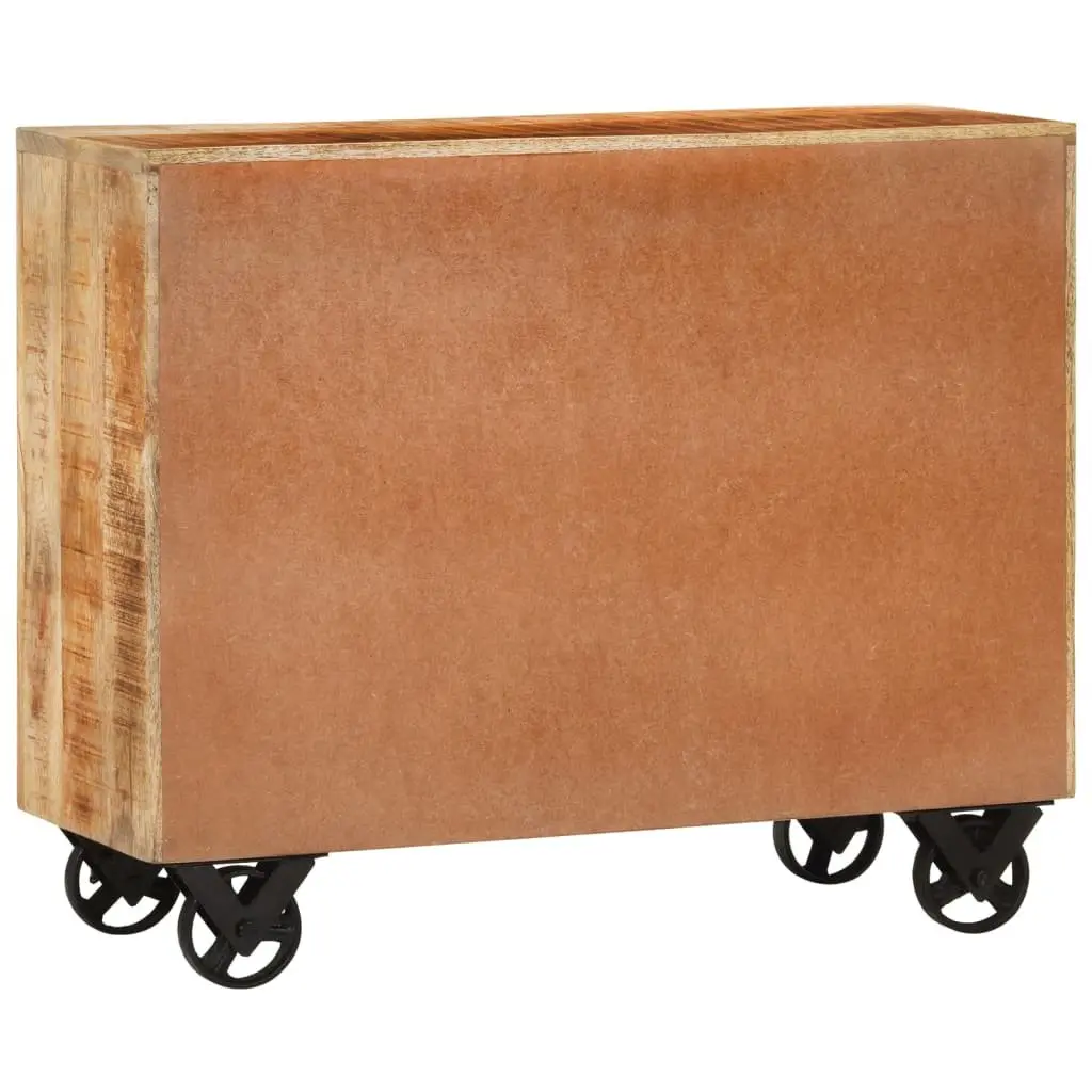 Sideboard 80 x 30 x 65 cm Solid Mango Wood 3 Drawers Storage Cabinet Brown