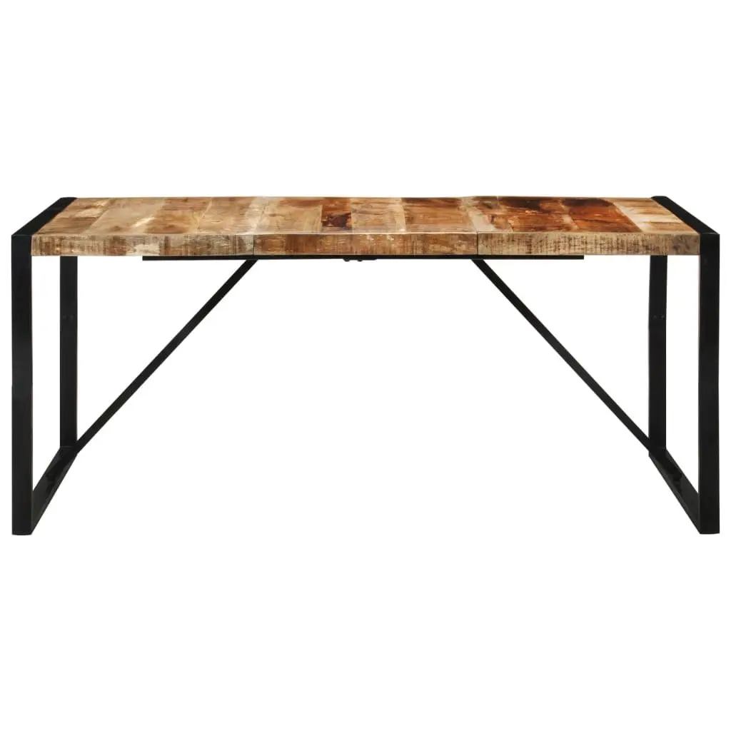 Dining Table 175x90 cm Solid Mango Wood Sturdy Metal Frame