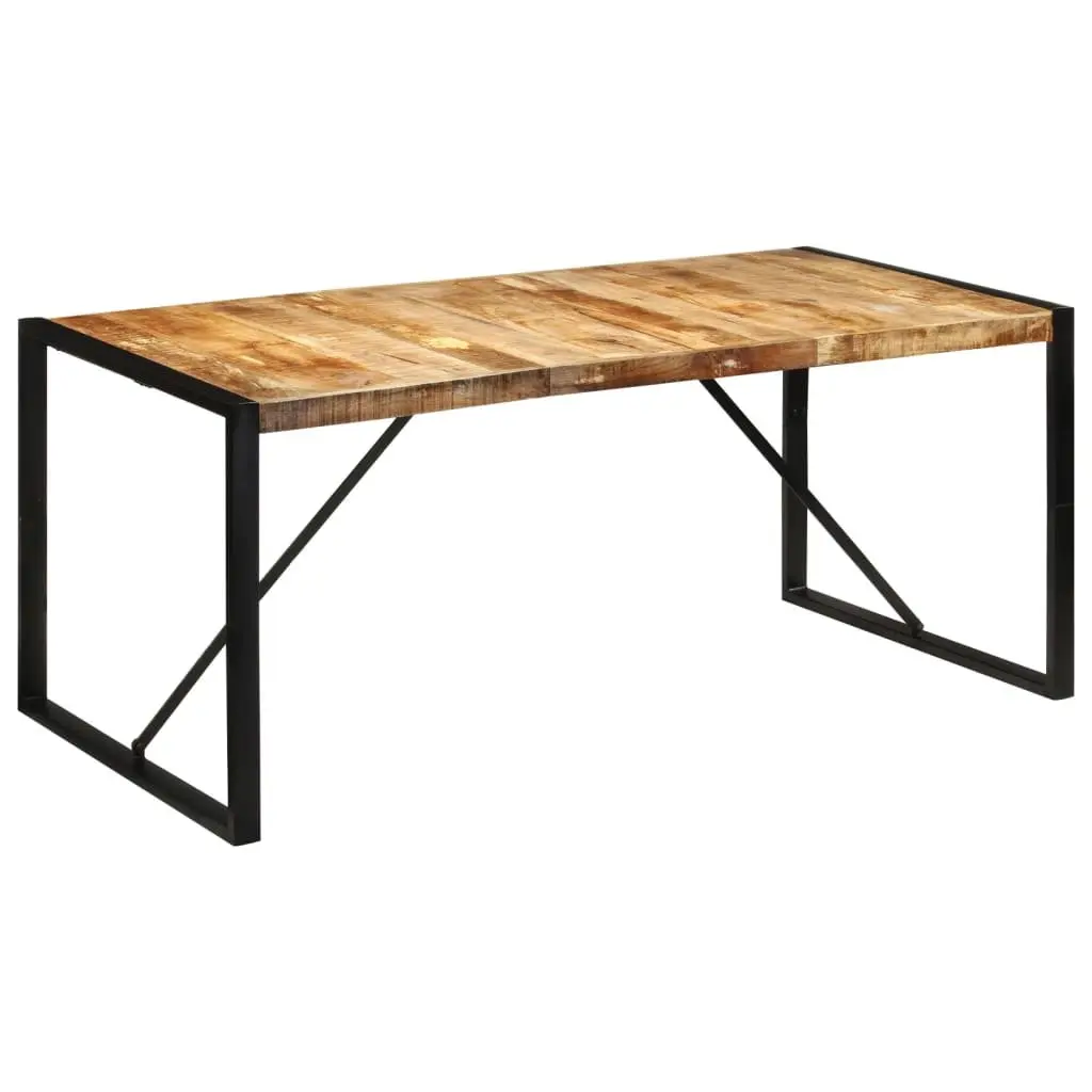 Dining Table 175x90 cm Solid Mango Wood Sturdy Metal Frame
