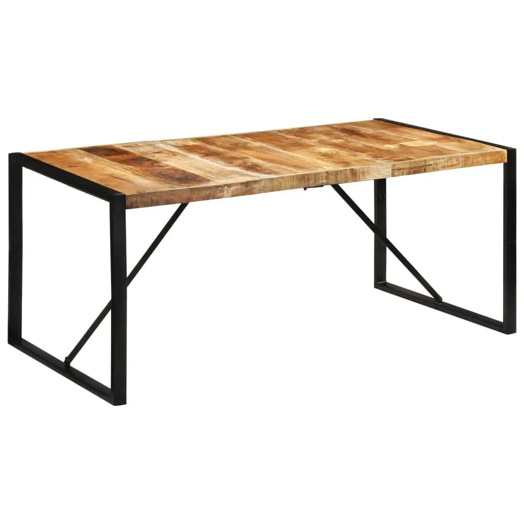 Dining Table 175x90 cm Solid Mango Wood Sturdy Metal Frame