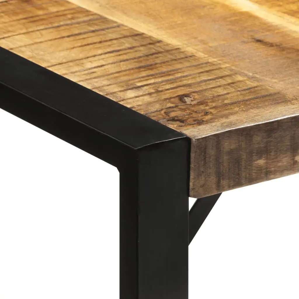 Dining Table 175x90 cm Solid Mango Wood Sturdy Metal Frame