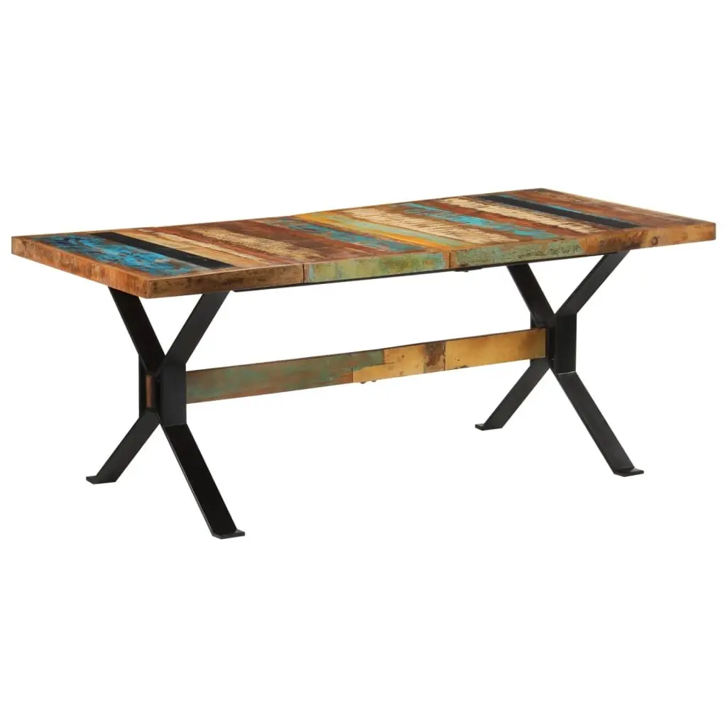 Dining Table 180x90x73cm Solid Reclaimed Wood Kitchen Brown Vintage Furniture