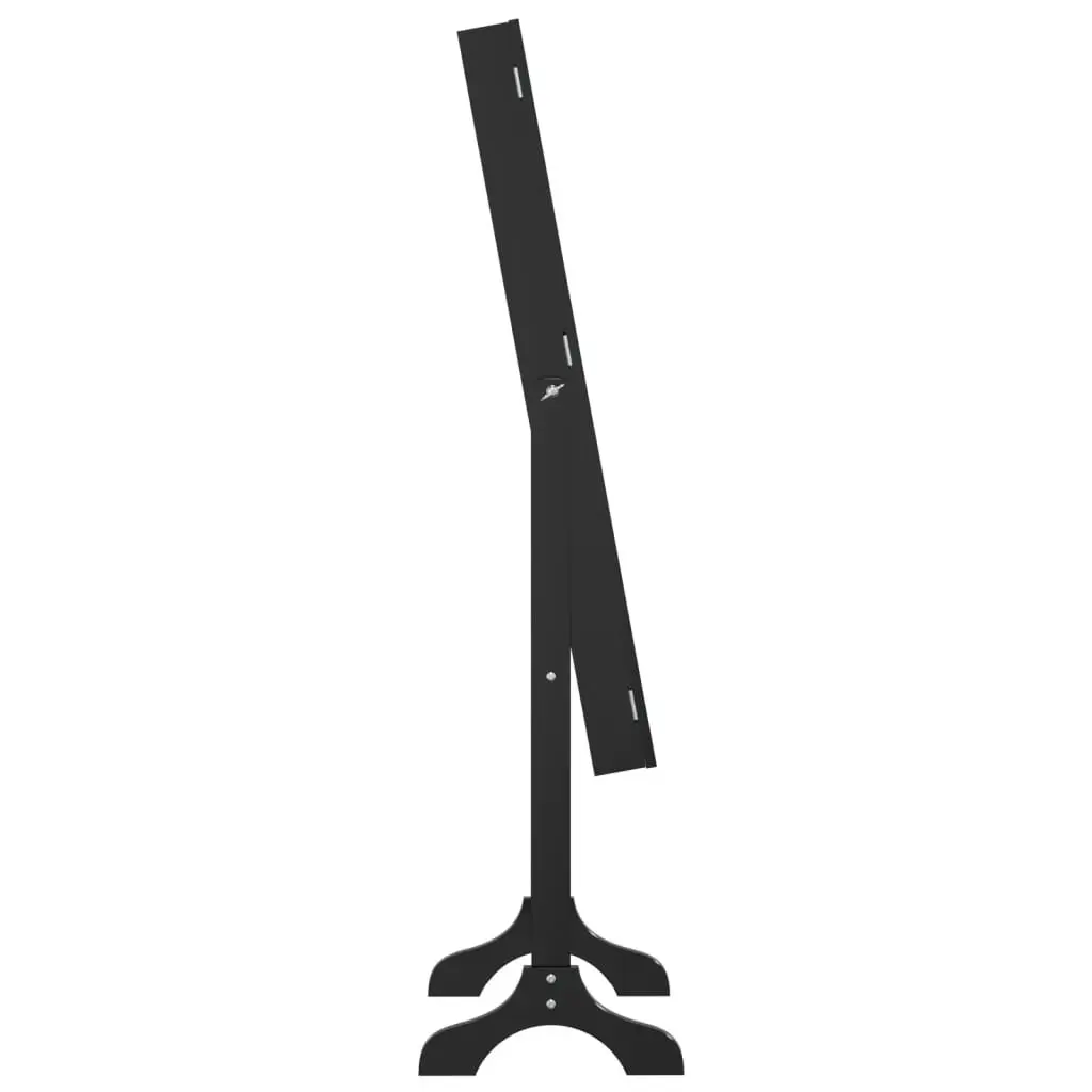 Free-Standing Mirror Black 34x37x146cm Clear Glass Face Engineered Wood Construction