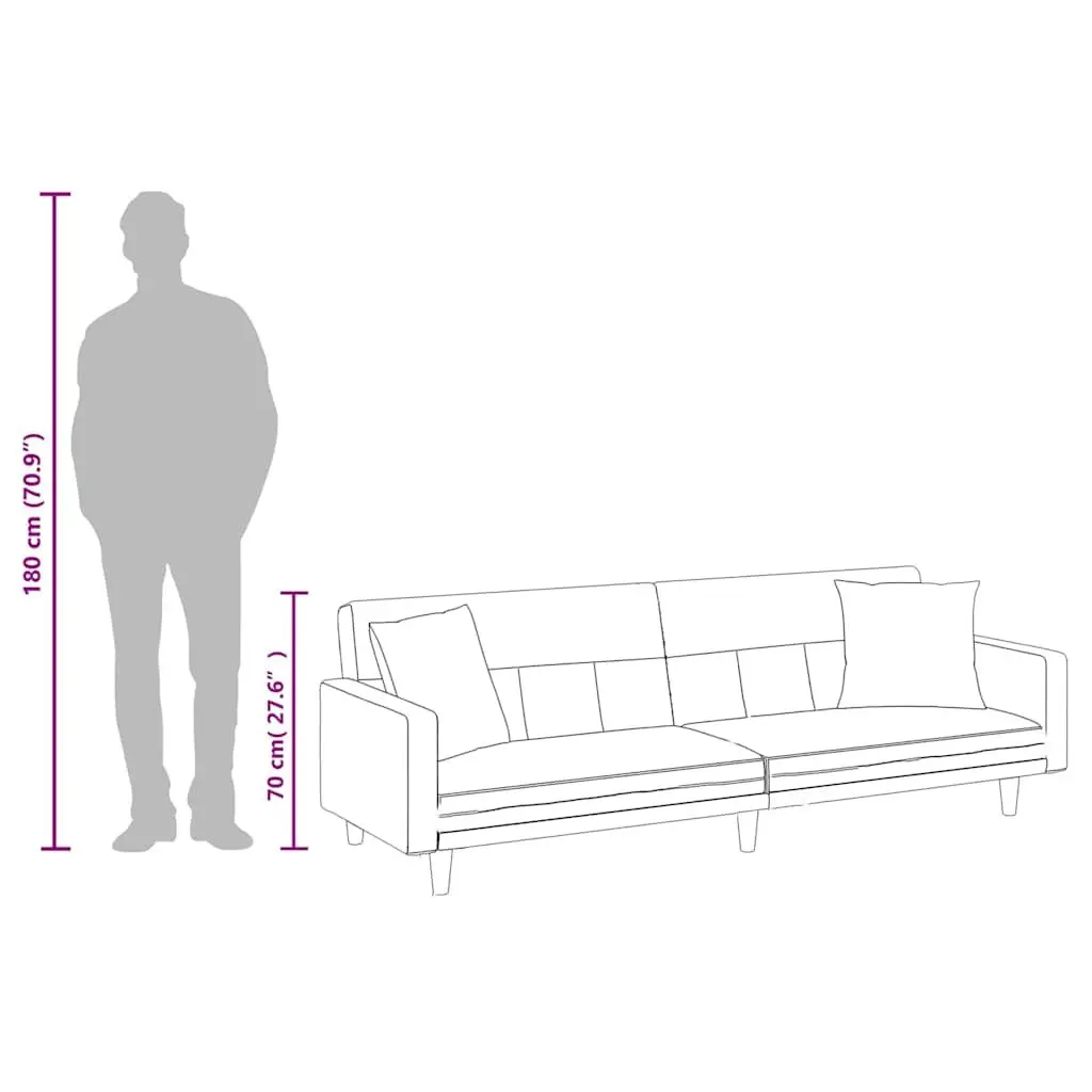 Sofa Bed Cream Fabric Adjustable Backrest Sleeper Couch Day Bed