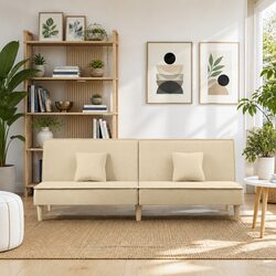 Sofa Bed in Cream Fabric: Enhance Your Living Space