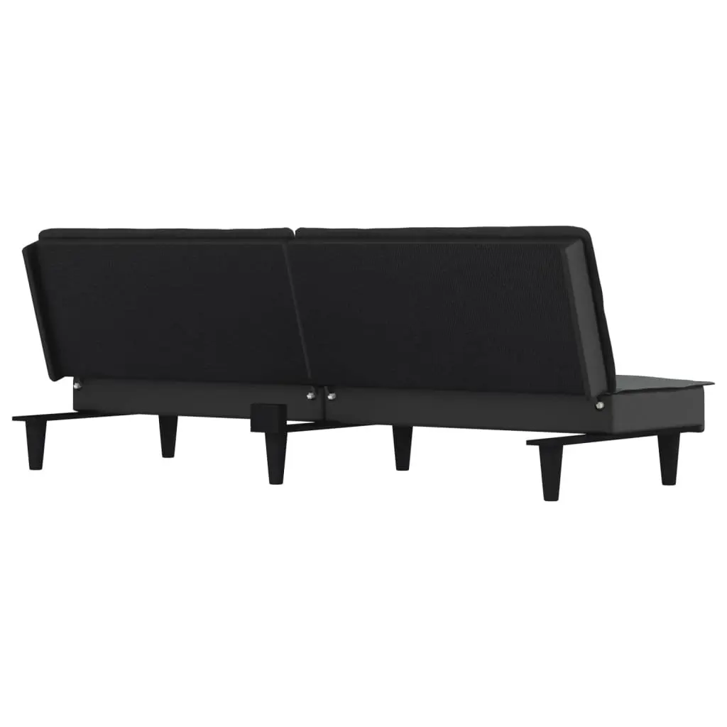 Sofa Bed Grey Fabric Adjustable Backrest