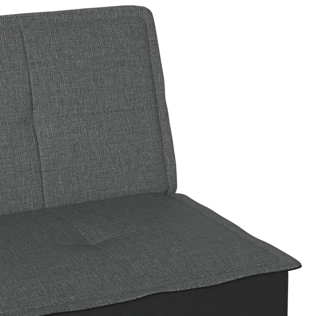 Sofa Bed Grey Fabric Adjustable Backrest