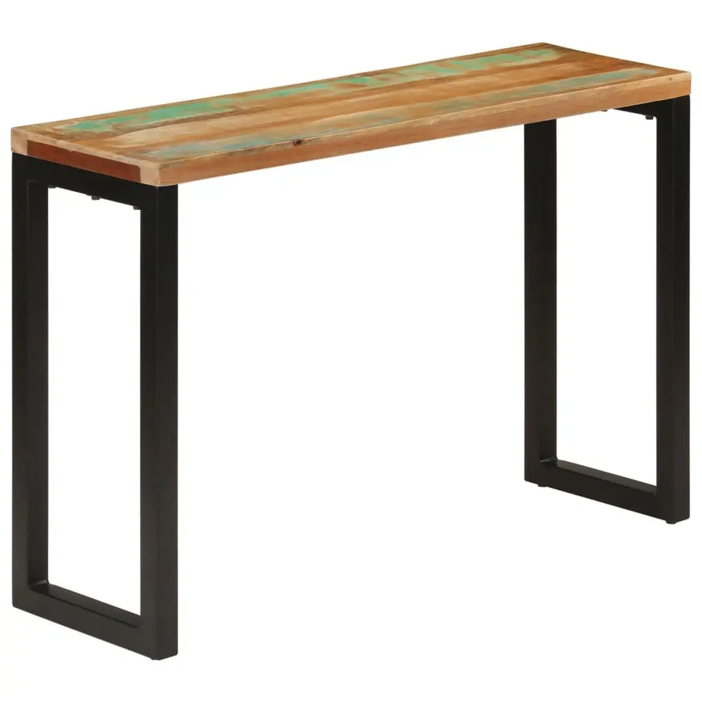 Console Table 110x35x75 cm Solid Reclaimed Wood Iron Frame Accent Furniture
