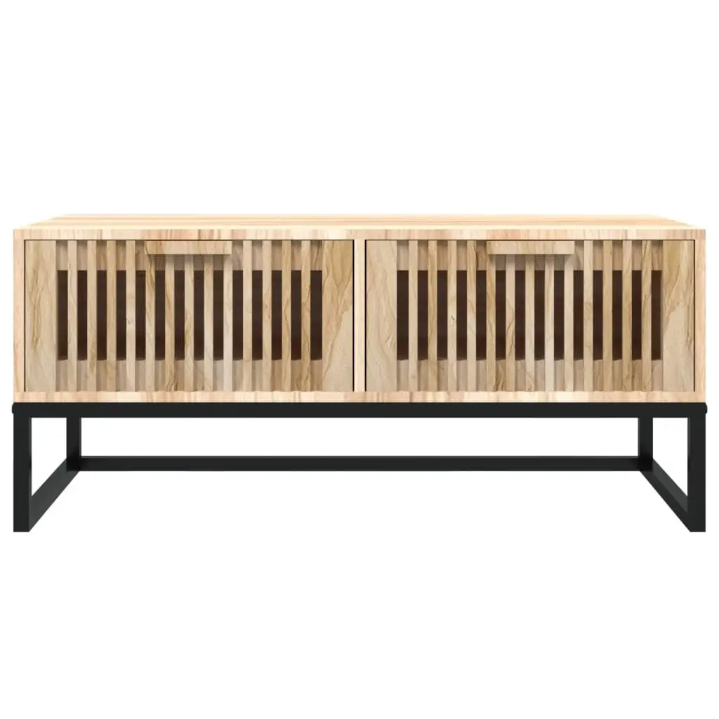 Coffee Table Brown Engineered Wood with Storage Drawers
