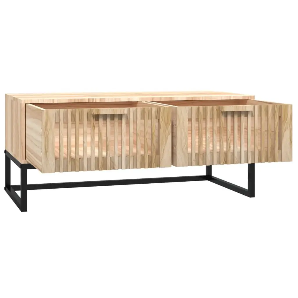 Coffee Table Brown Engineered Wood with Storage Drawers