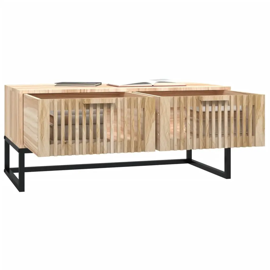 Coffee Table Brown Engineered Wood with Storage Drawers