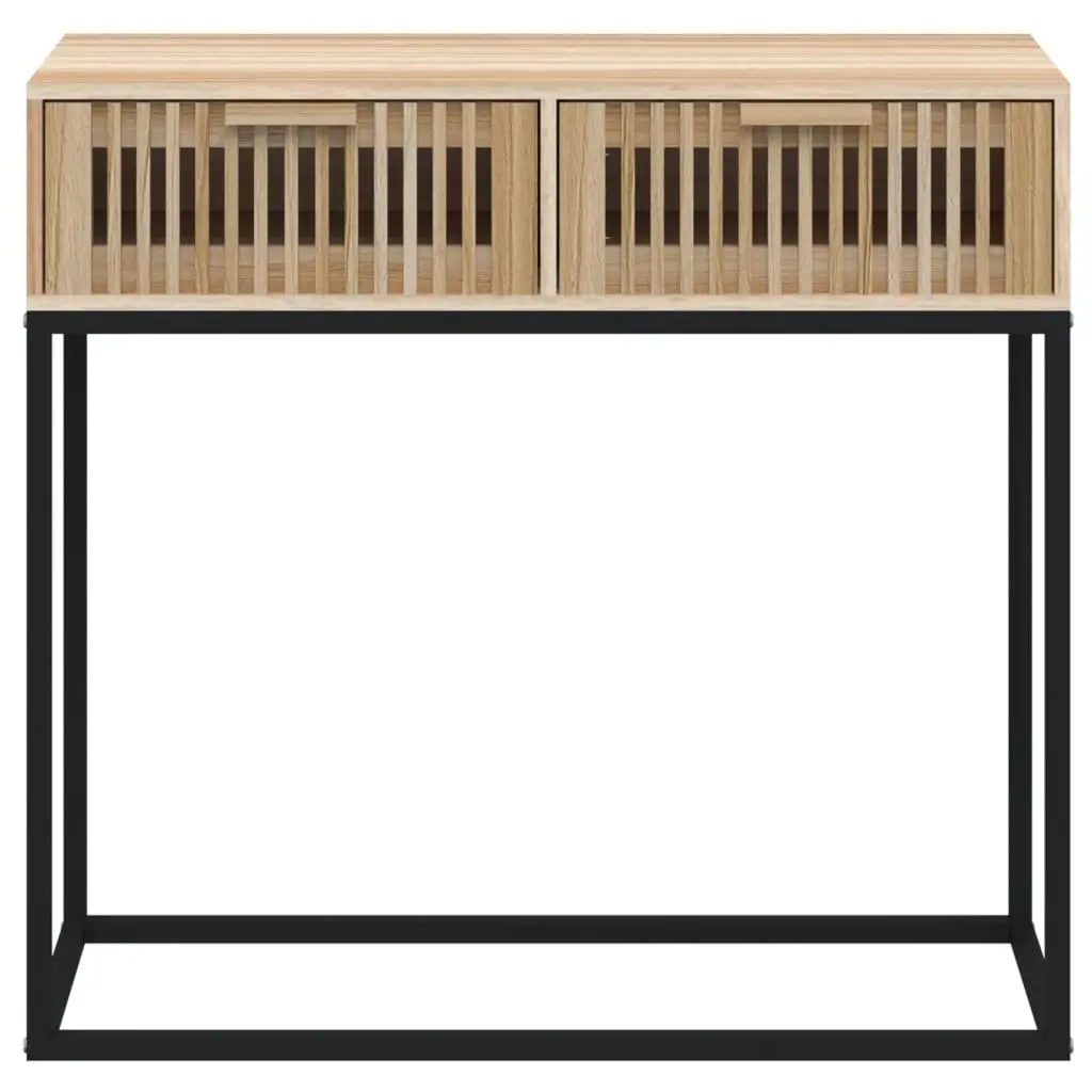Console Table 80x30x75cm Brown Engineered Wood with 2 Drawers for Hallway Entryway Storage