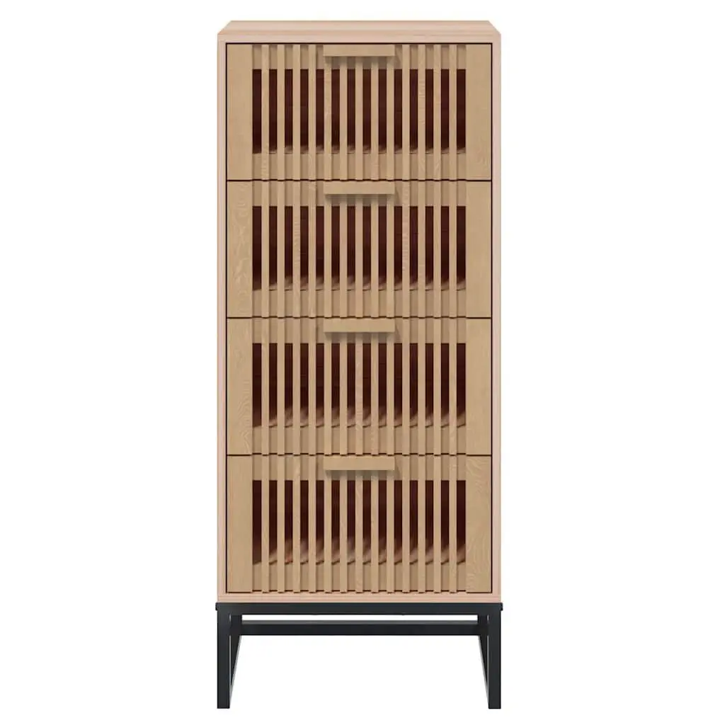 Highboard 40 x 30 x 95 cm Brown Engineered Wood Storage Cabinet with Drawers