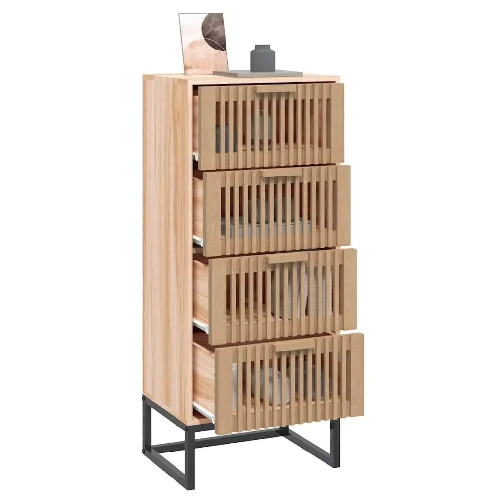 Highboard 40 x 30 x 95 cm Brown Engineered Wood Storage Cabinet with Drawers