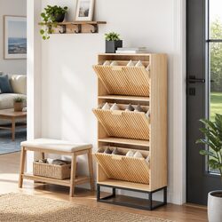 Stylish Shoe Cabinet 52x25x120cm for Organised Spaces