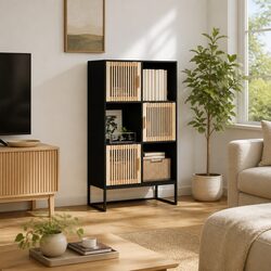 Minimalist Black Highboard Storage Cabinet 70x35x125cm