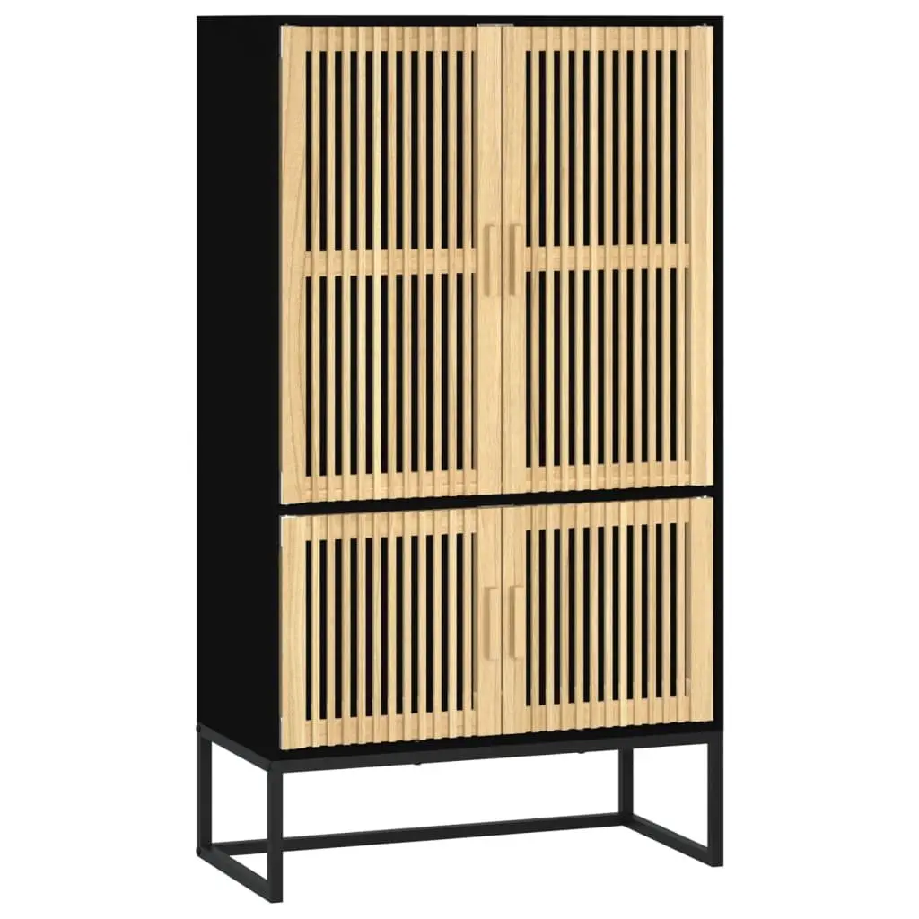 Storage Cabinet Highboard Black 70x35x125 cm Engineered Wood Scandinavian Style