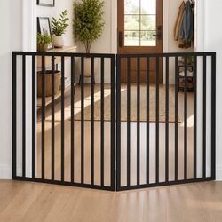 Pet Safety Barrier 2 Panels Foldable Black 160cm