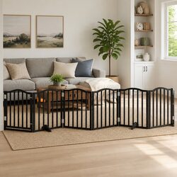 Stylish 6-Panel Dog Gate for a Safer Home Environment