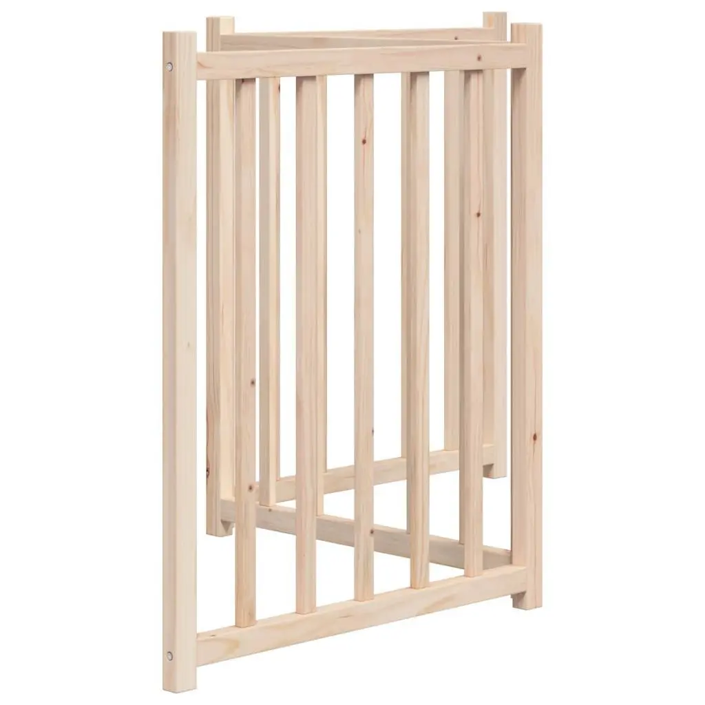 Foldable Dog Safety Gate 3 Panels 150 cm Brown Solid Fir Wood Pet Barrier