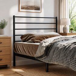 Elevate Your Bedroom with a Black Metal Headboard 107cm