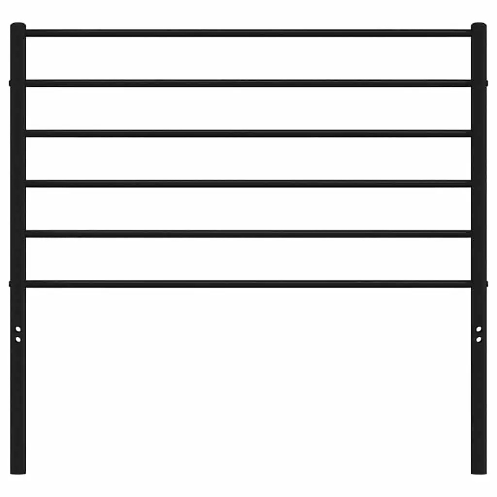 Metal Headboard 107cm Black Powder-Coated Steel Construction Sturdy Support