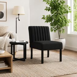 Elegant Black Velvet Slipper Chair for Cozy Spaces