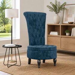 Elevate Your Living Space with the Blue Velvet High Back Chair