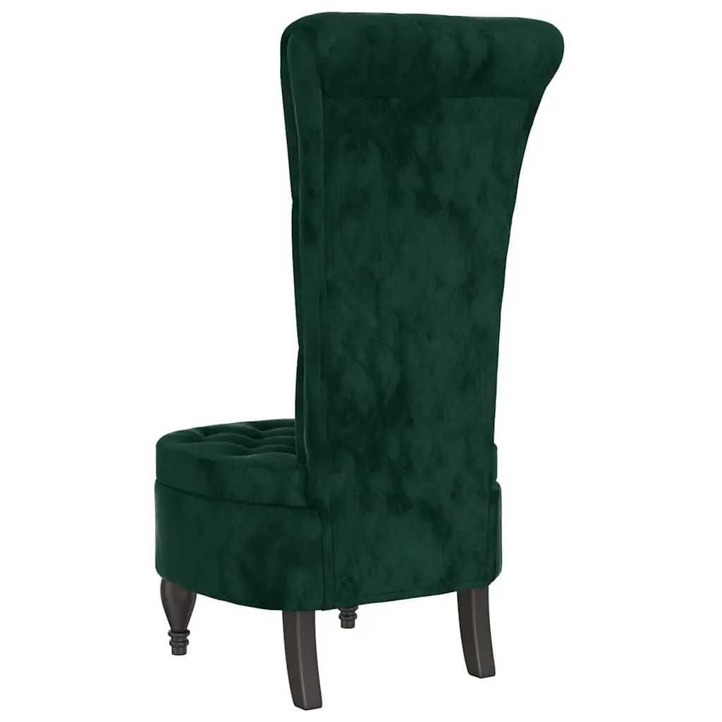 High Back Accent Chair Dark Green Velvet Button Tufted Design Living Room