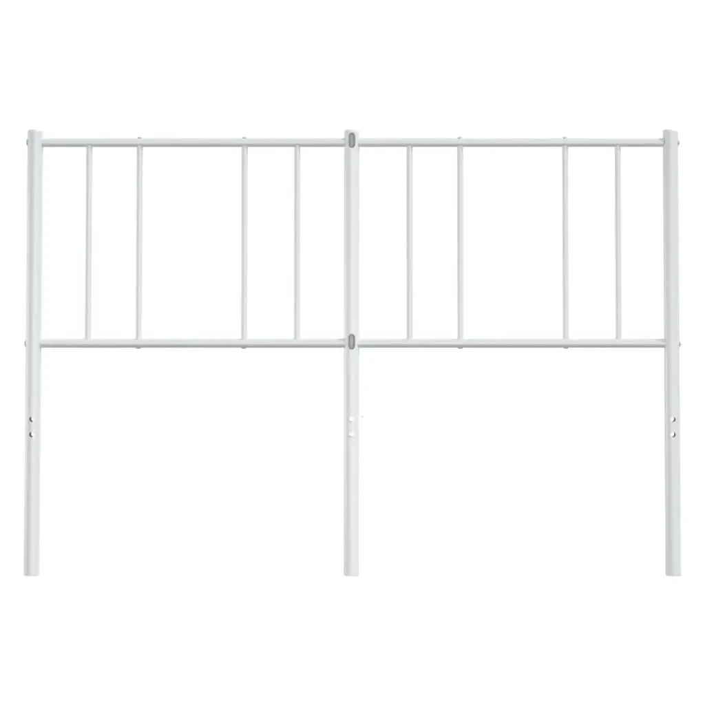 Metal Headboard 135cm White Powder-Coated Steel Sturdy Support