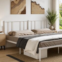 Metal Headboard White 180cm Bedroom Bed Frame Head Support Stylish Design